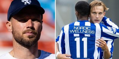 Linus Carlstrand hyllas av Marcus Berg efter första allsvenska målet