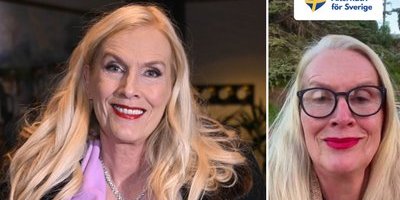 Gunilla Persson gör reklam för partiet AFS