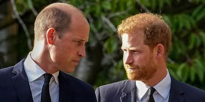 Prins Harry och William på samma begravning