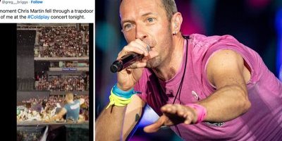 Coldplay-stjärnans miss på scen – föll ner i lucka