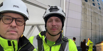 Johan och Sebastian ska tvätta hela Globen ren