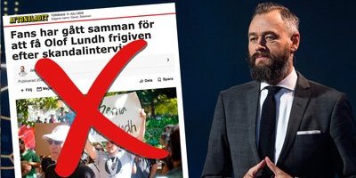 Olof Lundh utnyttjad i bluffartikel – folk "demonstrerade för hans frihet"