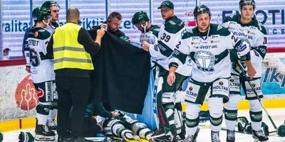 Otäcka bilder – Linus Hedman blir liggandes efter tackling