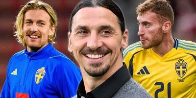 Landslagsspelarna inför Zlatan Ibrahimovics hyllning