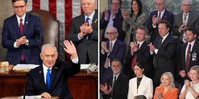 Netanyahu möttes av stående ovationer i USA