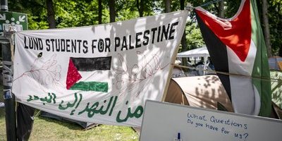 Direktrapport: Propalestinsk demonstration genom Lund