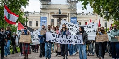 Palestinademonstranter tågade i Lund