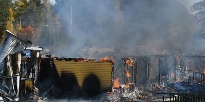 Fullt utvecklad brand i radhus utanför Söderhamn 